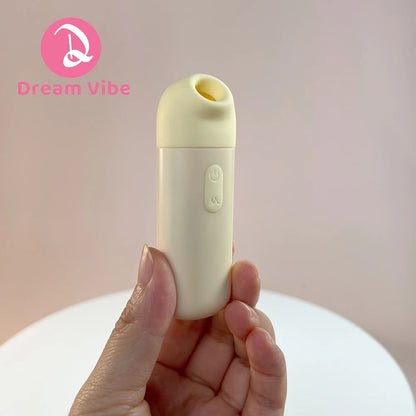 Dream Vibe Lola Lemon 3-1 Mini Sucker 5 Functions of Tapping Suction Vibrating Sex Toy for Woman Clitorial Nipple Stimulation