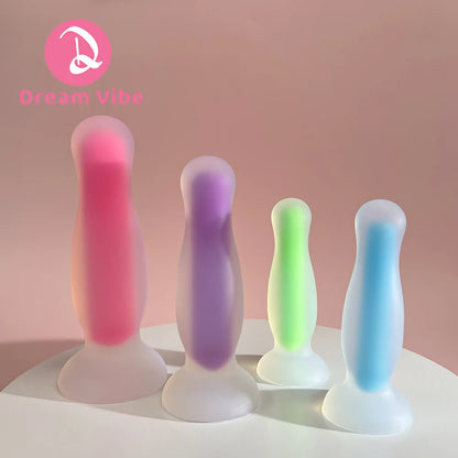 Glow-in-the-Dark Anal Plug Soft Liquid Silicone Butt Training Kit Prostate Massger Sex Toy Pleasure Anal Expander Penetration