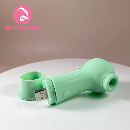 Green Bean Mini Sucker Built-in USB Rechargeable 7 Suction Modes Discreet Pleasure Sex Toy Woman Pocket Vibe Clit Nipple Toy
