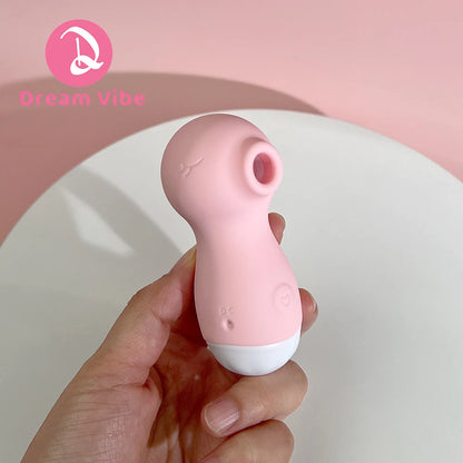 Pink Seahorse Suction Vibrator 9 Modes Discreet Pocket Vibe Women's Sex Toy Massager Clitorial Nipple Stimulation Erotic Gift