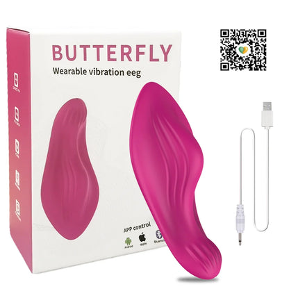 Butterfly Wearable Vibrator Wireless APP Remote Panties Dildo Vibrator for Women Clitoral Stimulator Massage Erotic Sex Toys 18+