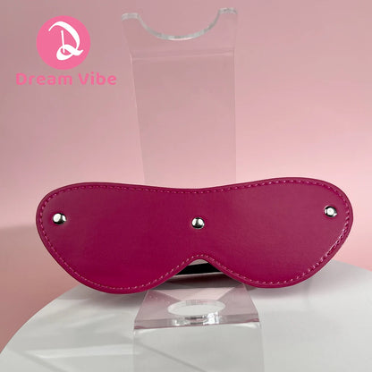 Elastic Band Faux Leather Blindfold PU Rivet Eye MasK Bondage Sex Toy Erotic Cosplay Unisex Couple Toy Romantic Gift Women Men