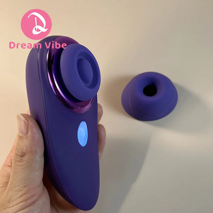 Dream Vibe Vivienne Touch Elegent Purple Tapping and Sucntion Vibrator Removable Head Sex Toy Woman Nipple Clitorial Massager