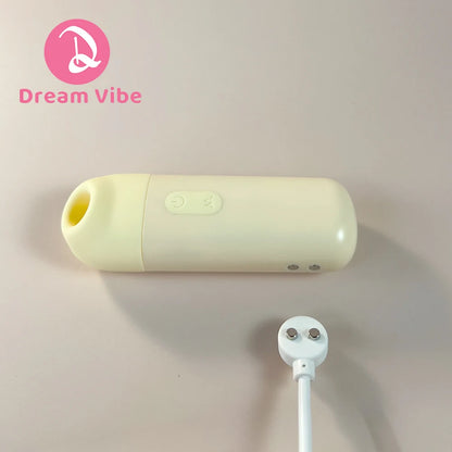 Dream Vibe Lola Lemon 3-1 Mini Sucker 5 Functions of Tapping Suction Vibrating Sex Toy for Woman Clitorial Nipple Stimulation