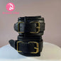 Black Cuffs Wrist Cuff Ankle Cuff Hand Cuff Golden Metal Chain for Night Bind Fun Restraint BDSM Fetish Play Sexy Cuffs Bondage