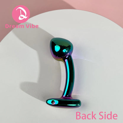 Curvy Anal Plug Shiny Metal Colorful Prostate Massager Sex Toy Men Masturbation Anal Expander Penetration Dildo Love Toy New