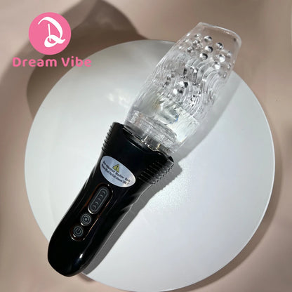 Authur Masturbation Cup By Dream Vibe 5 Thrusting & Rotating Modes 10 Vibrations Oral Sex Toy for Men Male Penis Trainer Blowjob