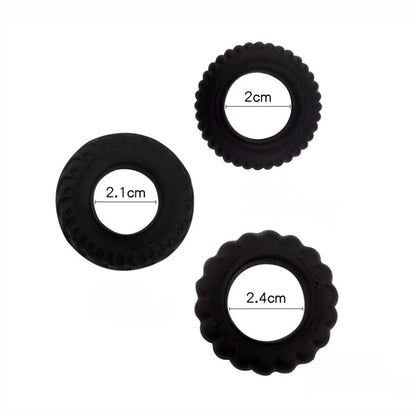 Set of 4 Silicone Cock Rings Black Stretchy Pennis Ring Sex Toy for Men Ejaculation Delay Reusable Pleasure Male Adult Toy