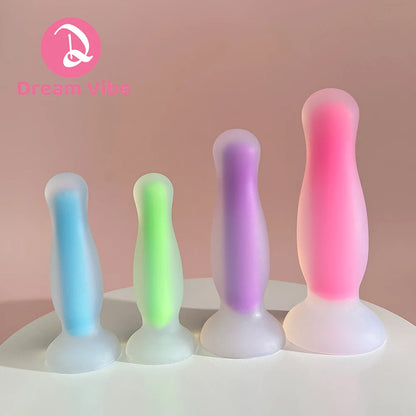 Glow-in-the-Dark Anal Plug Soft Liquid Silicone Butt Training Kit Prostate Massger Sex Toy Pleasure Anal Expander Penetration