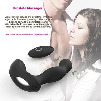 Yan Love Hot 10-Frequency Wireless Remote Control Prostate Massager Anal Plug Silicone ABS PlasticMaterial Black Male