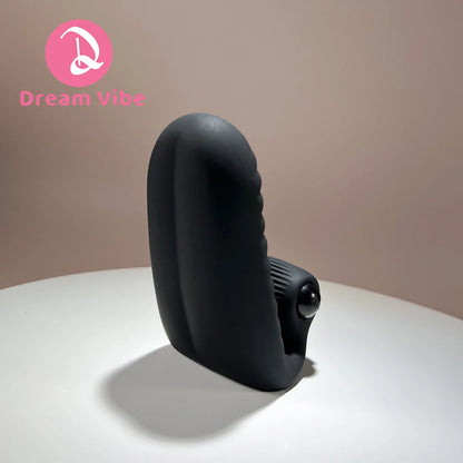 Tongue Shape Finger Vibrator Black Silicone G-Spot Clit Stimulation Button Battery Bullet Oral Sex Toy Pleasure Masturbation