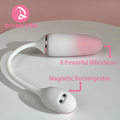 Gradient Pink Dream Bullet Egg Vibrator Dual Density Silicone 8 Poweful Vibrations Female Sex Toy Love Eggs G Spot Penetration