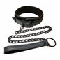 Black Collar and Leash Set By Dream VIbe PU Material Adjustable Buckle Fetish Play Bondage Fun Couple Restraint Sex Toy Slave