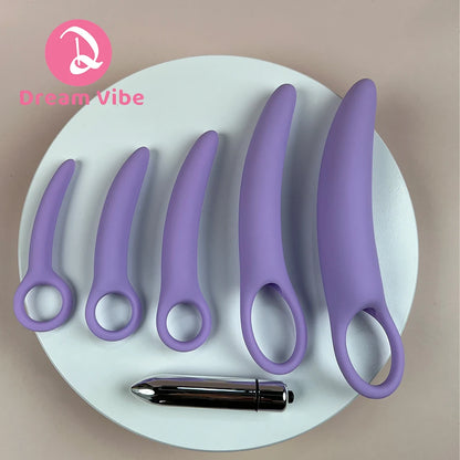 5pcs Vagina Dilator Kit with Vibrating Bullet 10 Vibrations Vaginal Expander Female Dilators Sex Wellness Toy for Woman Pleasure