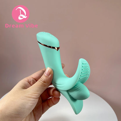 Lila Clit Vibrator Mint Green Banana Sex Toy for Woman Smooth Silicone Intimate Pleasure Stimulator Couple Foreplay Masturbation