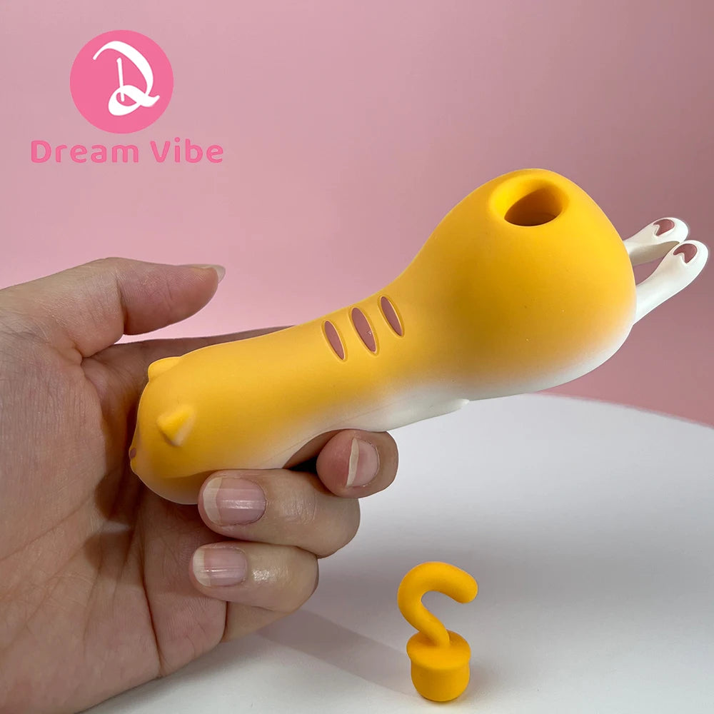 The Kitty Vibrator Cat 10 Suctions 10 Vibration Soft Silicone Material Discreet Cute Women Sex Toy Dildo Penetration G Spot Clit