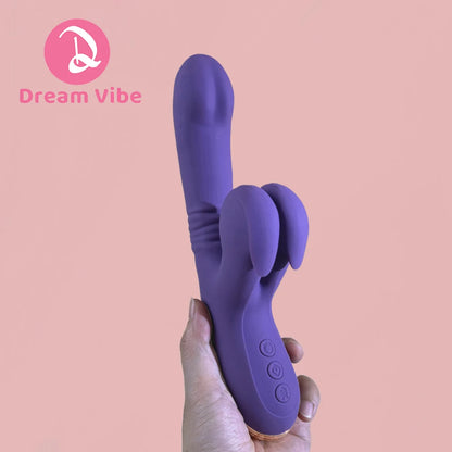 PulseAura 3 in 1 Rabbit Vibrator Unique Thrusting Clapping Powerful Vibrations Women Pleasure Penetration G Spot Dildo Sex Toy