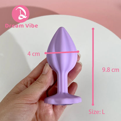 Quincunx Purple Silicone Anal Plug Shiny Gem New Sex Toy for Men Women Pleasure Butt Penetration Prostate Massager 18+ Adult
