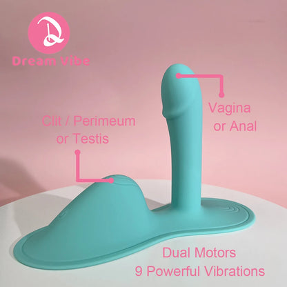 App Control Unisex Cushion Massager Vibrator Dildo and Bump Dual Motors Soft Liquid Silicone Men Women Masturbation Sex Toy