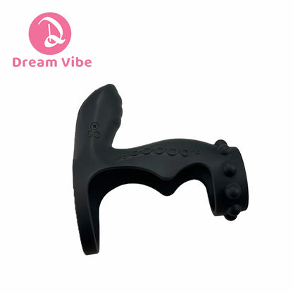 Titan Dual Motors Vibrating Penis Rings Strectchy Silicone Sleeves Cock Cage Couple Toy Men's Sex Toy Massager Delay Ejaculation