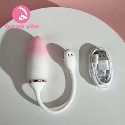 Gradient Pink Dream Bullet Egg Vibrator Dual Density Silicone 8 Poweful Vibrations Female Sex Toy Love Eggs G Spot Penetration