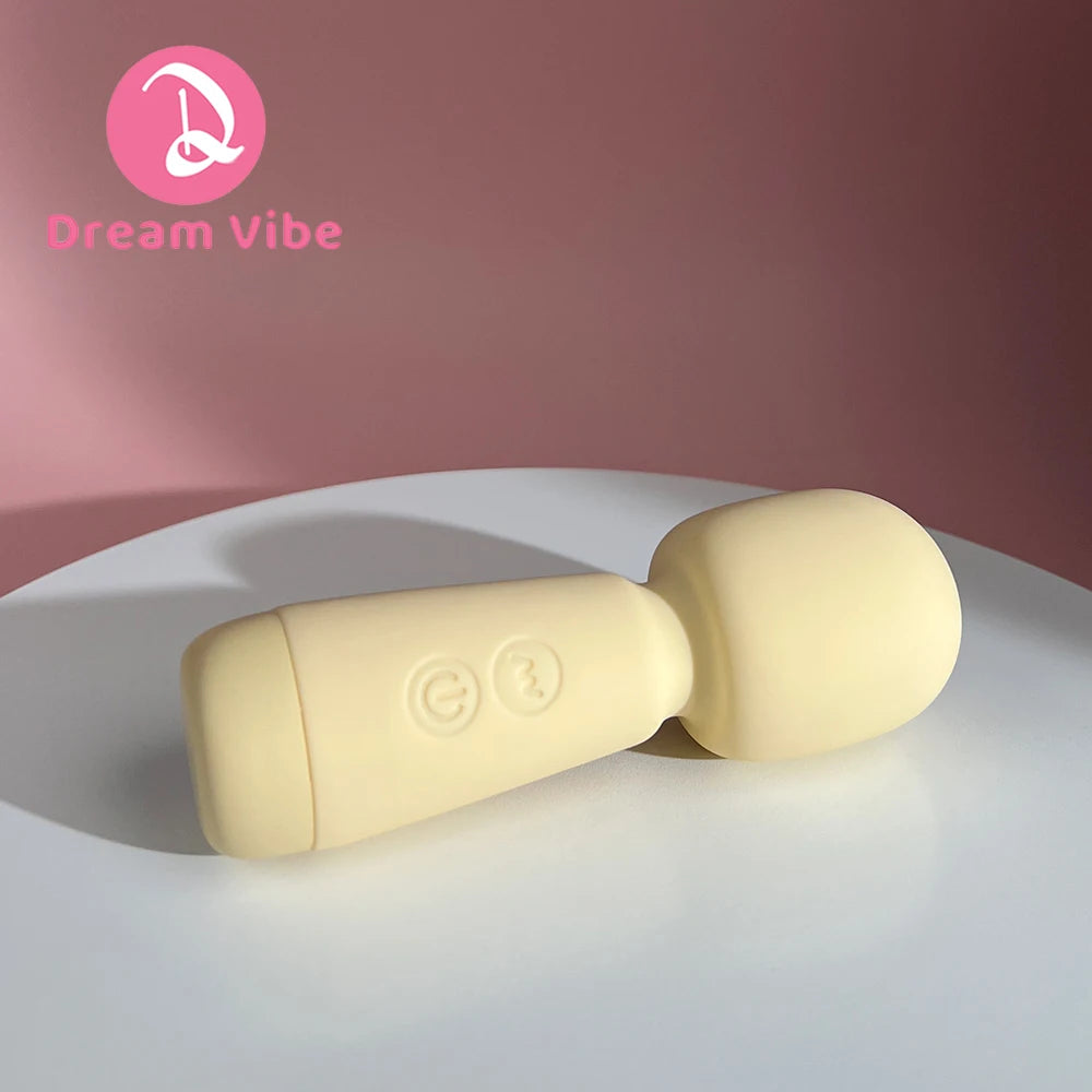 Yellow Mini Wand Vibrator 5 Speeds and 5 Mode Powerful Vibrating Clit Nipple Stimulation Body Massager Sex Toy Woman Erotic Play