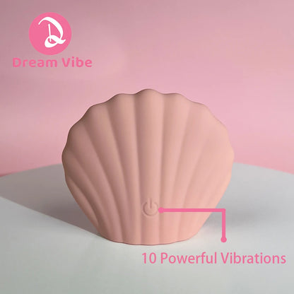 Venus Shell Vibrator by Dream Vibe - Peach Love Pleasure 10 Powerful Vibration Sex Toy for Woman Silicone Clit Stimulator Adult