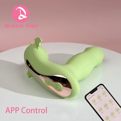 The Green Devil Clitoral Sucking G Spot Thrusting Vibrator Auto Heating App Control Gift for Her Erotic Sex Toy Pleasure Women