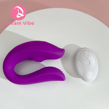 Remote Control Wearable Panty Vibe Women's Clit and Vaginal Sex Toy U Shape Couple Toy Sucker Female Masturbator Dildo Massager