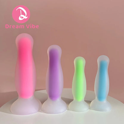 Glow-in-the-Dark Anal Plug Soft Liquid Silicone Butt Training Kit Prostate Massger Sex Toy Pleasure Anal Expander Penetration