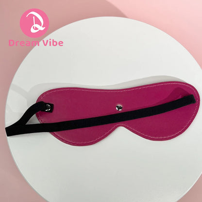 Elastic Band Faux Leather Blindfold PU Rivet Eye MasK Bondage Sex Toy Erotic Cosplay Unisex Couple Toy Romantic Gift Women Men