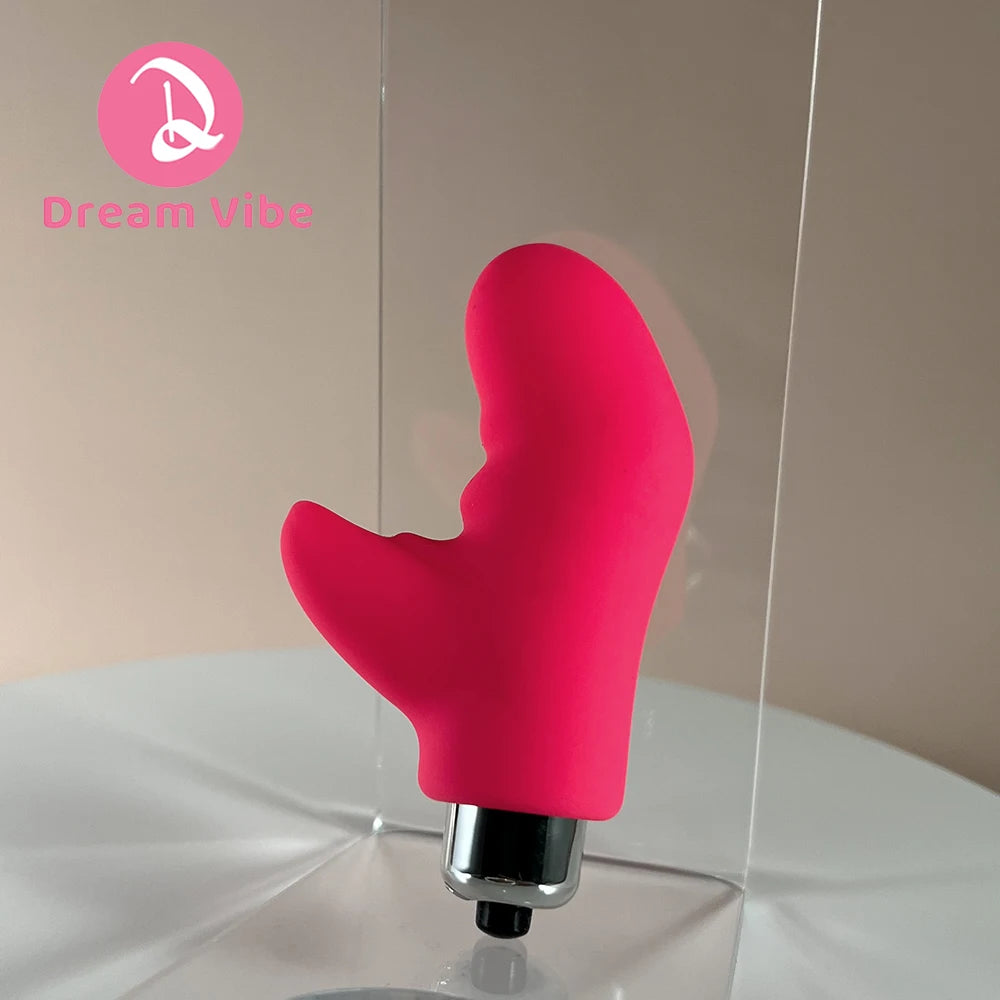 Bullet Finger Vibrator Pink by Dream Vibe 10 Vibrations Button Batteries Operated Prostate Massager Sex Toy for Woman Men