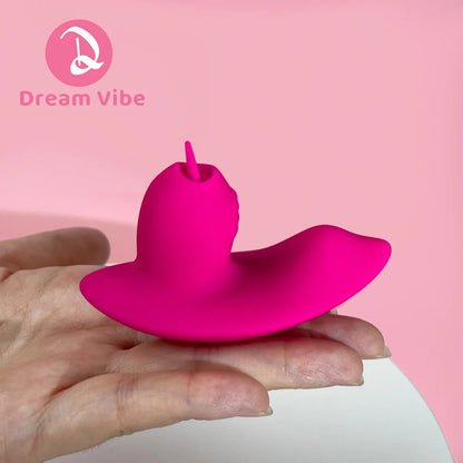 Wearable Panty Vibe Tongue Licking and Vibrating Clit Simulation Mini Vibrator Female Sex Toy Women Penetration Pleasure New Toy
