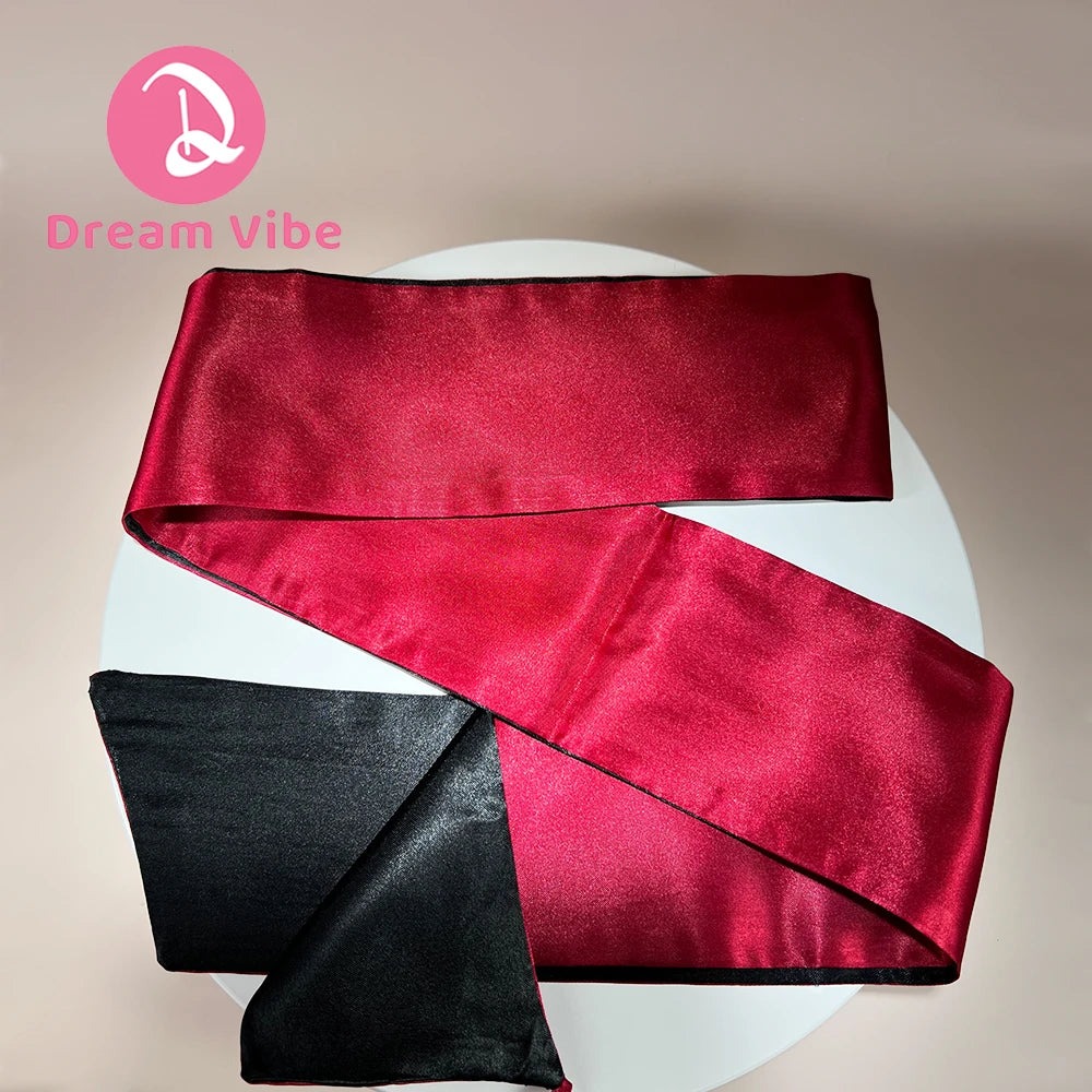 1/2/3pcs Satin Serenade Silk Blindfold by Dream Vibe Red and Black 1.5m Sexual Bondage Play Cosplay BDSM Romantic Love Fun