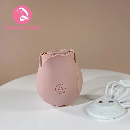 The Dark Rose by Dream Vibe Suctions Vibrator Adult Pleasure Sex Toy Intimate Love Gift for Woman Clitorial Nipple Stimulation