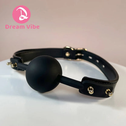 Silicone Mouth Ball Gag Bondage Gage PU Leather BDSM Gear Adult Sex Toy Restraint Couple Cosplay Intimate Sexy Game Fetish Fun