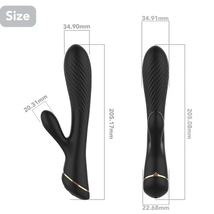 Black Knight Rabbit Vibrator with Ribbed Heads Just Surrender Slim Sex Toy for Female Woman Pleasure Dual Motors Clit G-Spot