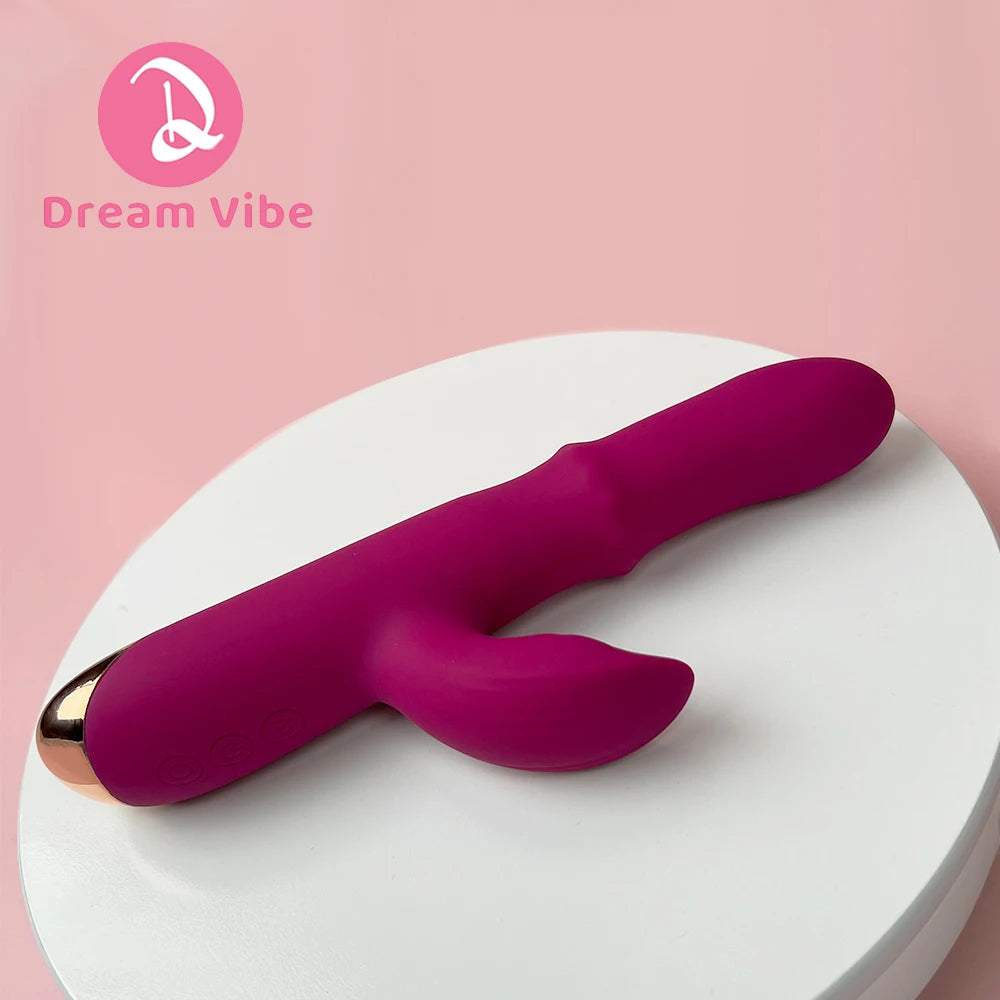 Flamingo Rabbit Vibrator from Dream Vibe Powerful Tapping Vibrating Beads Thrusting Adult Pleassure Sex Toys for Woman Love Gift