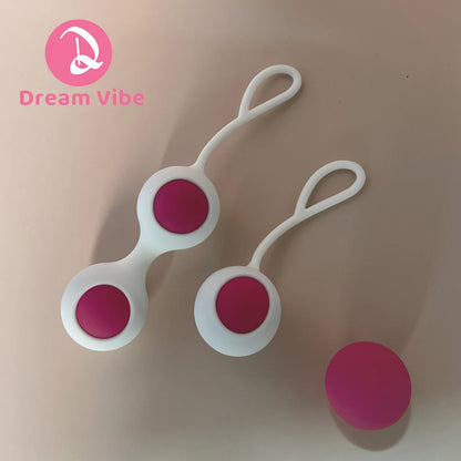 Silicone Kegal Balls White and Pink Extra Weight Ball Vagina Tighten Trainer Pelvic Floor Muscles Strengthen Woman Wellness