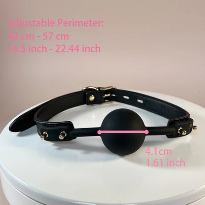 Silicone Mouth Ball Gag Bondage Gage PU Leather BDSM Gear Adult Sex Toy Restraint Couple Cosplay Intimate Sexy Game Fetish Fun