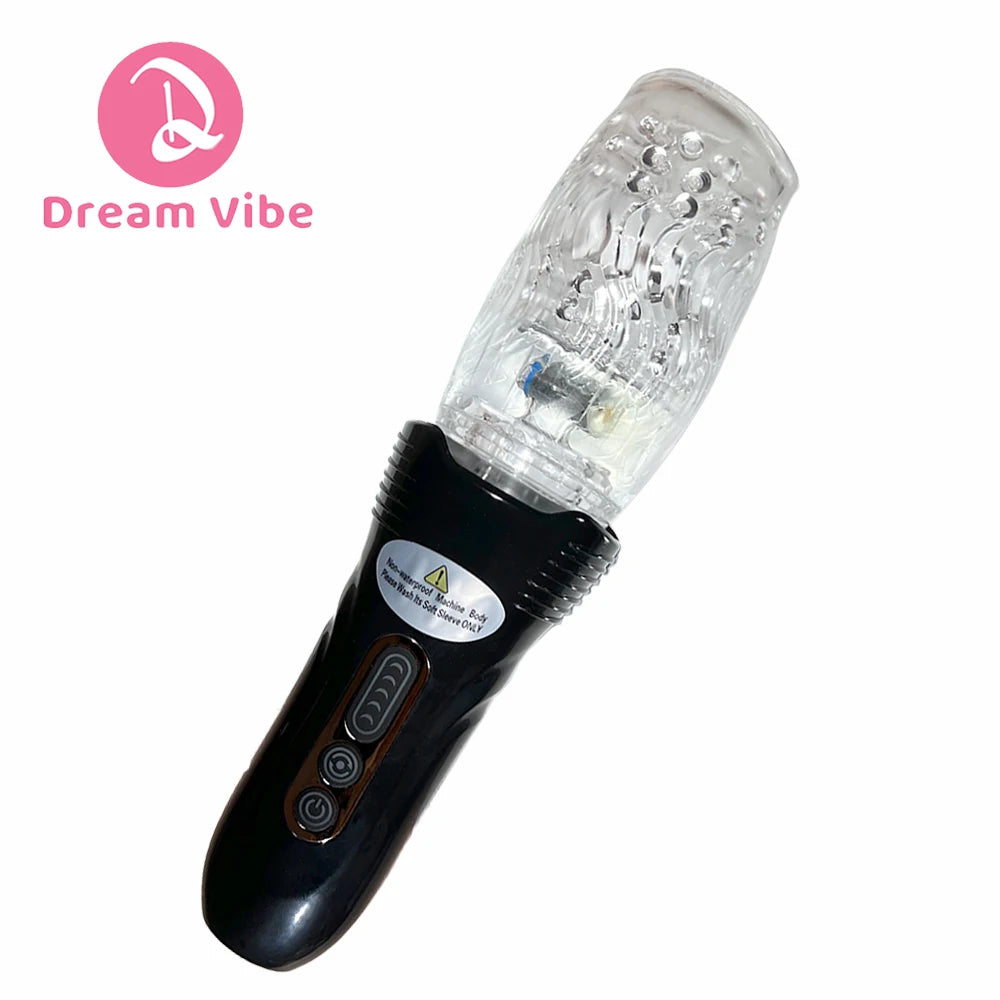 Authur Masturbation Cup By Dream Vibe 5 Thrusting & Rotating Modes 10 Vibrations Oral Sex Toy for Men Male Penis Trainer Blowjob