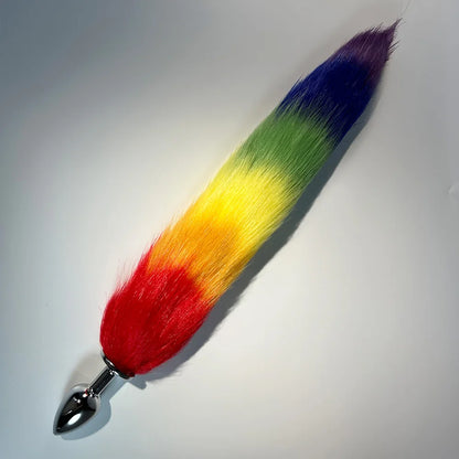 Dream Vibe BDSM Artificial Rainbow LGBTQ Tail Plug Small Size Silver Plug Adult Sex Toy Cosplay Couple Toy Butt Plug Prostate