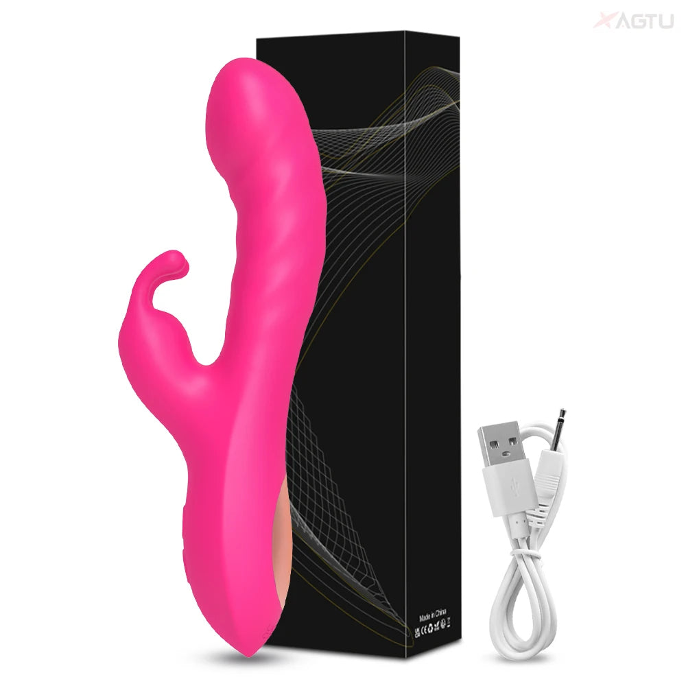 Powerful G Spot Rabbit Vibrator for Women Nipple Clitoris Stimulator Massager Dual Motors Dildo Adult Goods Sex Toys for Female