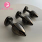 Metal Butt Plugs Jewel Inlaid Trainer Heart Shaped Gem Bottom Gunmetal Gray Backdoor Exploration Couple Sex Toy Foreplay
