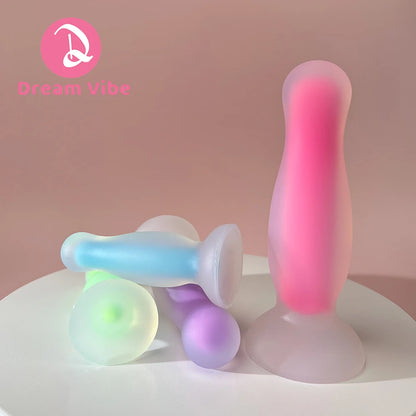 Glow-in-the-Dark Anal Plug Soft Liquid Silicone Butt Training Kit Prostate Massger Sex Toy Pleasure Anal Expander Penetration