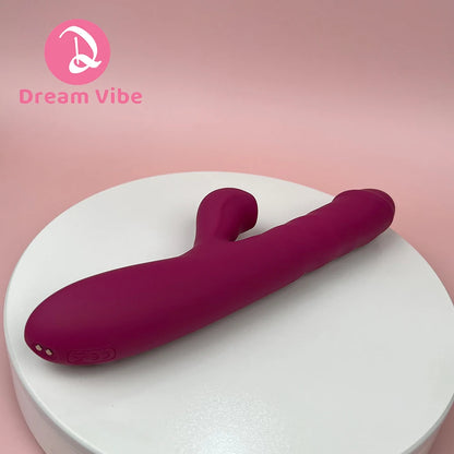 Dream Rabbit Dildo Vibrator LCD Screen Vibrating Thrusting Suction Heating Deep Penetration New Fantasy Sex Toy Women Pleasure