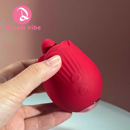 Hot Tulip Vibrator by Dream Vibe 10 Licking and Vibrating Sex Toy Massager for Pleasur Clit Stimulation Erotic Girl Toy Female