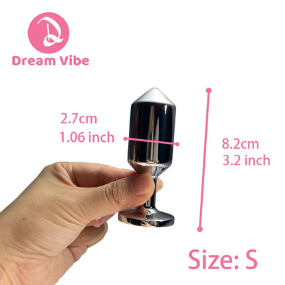 Gravity Anal Plugs Metal Silver Butt Trainer Jewel Inlaid Bottom Sex Toy Backdoor Expander dildo Dilatador Prostate Massager