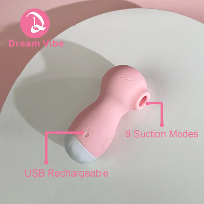 Pink Seahorse Suction Vibrator 9 Modes Discreet Pocket Vibe Women's Sex Toy Massager Clitorial Nipple Stimulation Erotic Gift