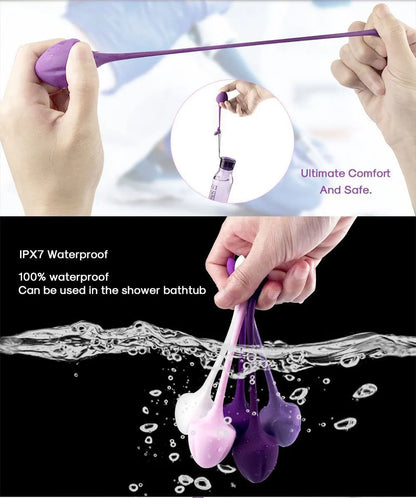 Kegel Exercise Set For Women Tightening Products Postpartum Recovery Weights Exercise Pelvic Muscle Pelvic Floor Ben Wa Ball